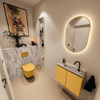 MONDIAZ TURE-DLUX Meuble toilette - 60cm - Ocher - EDEN - vasque Glace - position centrale - 1 trou de robinet SW1103393