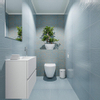 MONDIAZ ADA Toiletmeubel - 60x30x50cm - 1 kraangat - 2 lades - talc mat - wasbak midden - Solid surface - Wit SW472500