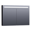 BRAUER Double Face Armoire de toilette 100x70cm éclairage intégré rectangulaire 2 portes pivotantes MDF Noir Mat SW371656