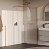 BRAUER Oblivion Paroi de douche à l'italienne - 90x200cm - verre nervuré clair - revêtement de verre - PVD - cuivre brossé SW1476056