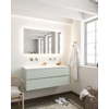 Mondiaz VICA ensemble de meuble de salle de bain - 120cm - meuble sous vasque greey - 2 tiroirs - lavabo cloud double - sans trou de robinet - miroir LED - version XL 60cm de haut SW1098144