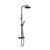 Hotbath Ace Ensemble de douche de tête - thermostatique - pomme de douche 21cm - douchette barre - flexible de douche lisse - PVD noir brossé SW1119125