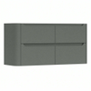 H&R Badmeubelen Juice Wastafelonderkast - 120x45x50cm - linkerhoek afgerond - 4 lades - geïntegreerde greep - petrol mat SW1571924
