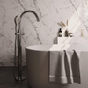 Brauer Brushed Carving vrijstaande badmengkraan met 3 standen ronde handdouche en 150cm gladde doucheslang RVS geborsteld PVD SW716074 Brauer Brushed Carving vrijstaande badmengkraan met 3 standen ronde handdouche en 150cm gladde doucheslang RVS geborsteld PVD SW716074