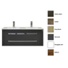Sanicare Q1 badmeubelset 121x46x50cm 2 kraangaten 2 wasbakken 2 lades standaard greep MDF Antraciet SW279370 Sanicare Q1 badmeubelset 121x46x50cm 2 kraangaten 2 wasbakken 2 lades standaard greep MDF Antraciet SW279370
