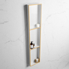 Mondiaz Easy nis 29.5x149.5x8cm voor Inbouw/opbouw 3 open vakken Solid surface Talc/Ocher SW643895