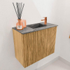 Mondiaz JOYA-DLUX 50cm toiletmeubel - kleur Oak - Wastafel FAYE positie Rechts 1 kraangat kleur Sombra. SW1424259