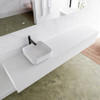 Mondiaz Lagom Meuble salle de bains 200x30.9x45cm Solid Surface Talc 2 tiroirs avec lavabo BINX vasque à poser Gauche 1 trou de robinet SW409138