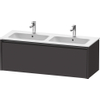 Duravit Ketho 2 meuble sous lavabo avec 1 tiroir pour double lavabo 128x48x44cm avec poignée anthracite graphite supermat SW772087