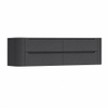 H&R Badmeubelen Juice Meuble sous vasque - 160x45x50cm - angles arrondis - 4 découpes pour siphon - poignée intégrée - anthracite mat SW1490687