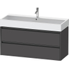 Duravit ketho 2 meuble de lavabo avec 2 tiroirs pour lavabo simple 118.4x46x54.9cm avec poignées anthracite graphite mat SW773144