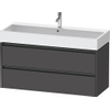Duravit Ketho.2 Wastafelonderbouwkast - met 2 laden - voor enkele wastafel - 118.4x46x54.9cm - met grepen antraciet - grafiet mat SW773144
