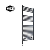 Sanicare HVW Radiateur électrique - 111,8x45cm - 596W - wifi - thermostat - noir - en bas à gauche - noir mat SW1185587