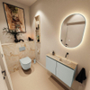 MONDIAZ TURE-DLUX Meuble toilette - 80cm - Greey - EDEN - vasque Frappe - position droite - sans trou de robinet SW1102778