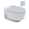 Geberit AquaClean Mera Comfort WC lavant – siège chauffant & séchage à air chaud – avec commande murale – blanc, cache design chromé SW1595397