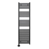 Sanicare Lumara Elektrische Radiator - 170x50cm - 1026W - zwarte thermostaat - linksonder - aluminium - mat zwart SW1581509