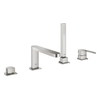 GROHE Plus partie apparente combinaison pour bord de baignoire 4 trous avec inverseur incl. bec de baignoire, douchette à main et flexible de douche 200cm supersteel SW523649