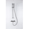 Fortifura Calvi douchekraan - met glijstangset - met staafhanddouche - gladde doucheslang - PVD - geborsteld gunmetal (antraciet) SW811919