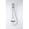 FortiFura Calvi Ensemble de douche barre curseur avec douchette stick, flexible lisse et robinet de douche Gunmetal PVD SW811919