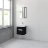 Bruynzeel Mino badmeubelset 56x50x38cm 1 kraangat 1 wasbak 2 lades met spiegel met softclose zwart eiken SW384594 Bruynzeel Mino badmeubelset 56x50x38cm 1 kraangat 1 wasbak 2 lades met spiegel met softclose zwart eiken SW384594