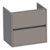 BRAUER Adore meuble sous-lavabo peu profond - 60x39x55cm - 2 tiroirs à fermeture douce - sans poignées - 1 découpe pour siphon - taupe mat SW1198453