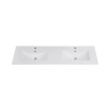 Saniclass Vygo Meuble lavabo - 161.5x46x2cm - trop-plein - 2 vasques - 2 trous de robinet - céramique - brillant blanc SW1471933