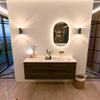Mondiaz CIRO-DLUX Ensemble de meubles de salle de bains - 140x45x50cm - vasque solid surface Frappe - 1 bassin à droite - sans trous de robinet - 4 tiroirs - Shadow SW1533799