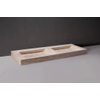 Forzalaqua Bellezza lavabo - 160.5x51.9x9cm - sans trou de robinet - travertin adouci (beige) SW369878
