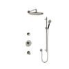 Hotbath Cobber IBS20 Ensemble de douche de tête encastré - bras mural 35 cm - douche de tête ronde 30 cm - pomme de douche à main 3 jets - barre de douche - nickel brossé SW440673