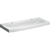 Geberit Xeno2 dubbele wastafel - 120x48cm - met 2 kraangat - zonder overloop KeraTect - wit SW417707