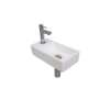Ink Versus pack lave-mains – 36 x 18 x 9 cm – porcelaine blanche – perçage à gauche – robinet chromé SW493359