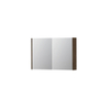 INK SPK1 Spiegelkast - 90x14x60cm - 2 deuren - dubbelzijdige Spiegel - schakelaar en stopcontact - MDF Fineer Chocolate SW493644