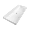 Saniclass Wave meubelwastafel 100x46x7.5cm met overloop 1 wasbak zonder kraangaten keramiek Wit SW444800 Saniclass Wave meubelwastafel 100x46x7.5cm met overloop 1 wasbak zonder kraangaten keramiek Wit SW444800