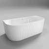 FugaFlow Eccelente Anta baignoire semi-îlot - nervuré - 170x80x58cm - avec vidage - acrylique - blanc mat SW1123236