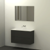 Qisani Slim badmeubelset 100x40x62 met spiegel met softclose mat antraciet 0 kraangaten SW278521 Qisani Slim badmeubelset 100x40x62 met spiegel met softclose mat antraciet 0 kraangaten SW278521