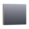 Saniclass Dual spiegelkast 80x70x15cm verlichting geintegreerd rechthoek 2 draaideuren Hoogglans Taupe MDF SW371810 Saniclass Dual spiegelkast 80x70x15cm verlichting geintegreerd rechthoek 2 draaideuren Hoogglans Taupe MDF SW371810