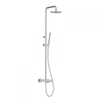 Xenz Duero set de douche pluie - 20cm - rond - apparent - thermostatique - avec barre de douche - chromé SW104709