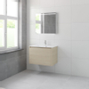 Bruynzeel Matera badmeubelset 56.5x80x50cm 1 kraangat 1 wasbak 2 lades met spiegel met softclose composite natuur eiken SW384385 Bruynzeel Matera badmeubelset 56.5x80x50cm 1 kraangat 1 wasbak 2 lades met spiegel met softclose composite natuur eiken SW384385