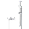 GROHE Precision Flow Glijstangset - 62cm - thermostatische douchekraan - ronde handdouche - 1 straalsoort - gladde slang - chroom SW722336 GROHE Precision Flow Glijstangset - 62cm - thermostatische douchekraan - ronde handdouche - 1 straalsoort - gladde slang - chroom SW722336