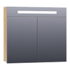 BRAUER Promise armoire de toilette - 80x70x15cm - avec éclairage direct - 2 portes miroir unilatérales - Forest Tan SW371688