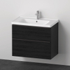 Duravit D-Neo Ensemble de lavabo 80x20x48cm meuble avec 2 tiroirs frein de chute avec vasque chêne noir mat SW642215