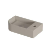 INK Trevi Lavabo de toilette - 40x22x10cm - 1 trou de robinet - arrondi à gauche - porcelaine - coton crème mat SW1406188