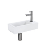 FortiFura Fuente Pack Lave-mains - 40x22x11.5cmcm - 1 trou de robinet - céramique - robinet gunmetal - Blanc SW1111468
