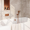 Brauer Copper Edition set de boutons poussoirs thermostatiques encastrés pour baignoire 04 combinaison de remplissage de baignoire 3 positions douche à main tuyau de douche raccord mural coude cuivre brossé pvd SW925596