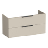 BRAUER Elevate meuble de salle de bains sous-plan peu profond 100 sans poignées à poser 2 tiroirs softclose et 1 découpe pour siphon - beige mat SW1200211