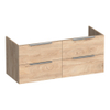 BRAUER Elevate meuble sous-lavabo 120 sans poignées rapportées 4 tiroirs à fermeture douce et 2 découpes pour siphon - Forest Wheat SW1200105
