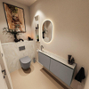 MONDIAZ TURE-DLUX Meuble toilette - 120cm - Smoke - EDEN - vasque Ostra - position gauche - 1 trou de robinet SW1105117