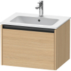 Duravit Ketho.2 Wastafelonderbouwkast - met 1 lade - 61x48x44cm - met greep antraciet - natuur eiken mat SW772235