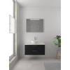 Bruynzeel Combo badmeubelset 90x45cm 1 wasbak 2 lades met spiegel met softclose ceramic zwart eiken SW383527 Bruynzeel Combo badmeubelset 90x45cm 1 wasbak 2 lades met spiegel met softclose ceramic zwart eiken SW383527