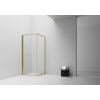Aloni Inslide Cabine de douche - 90x90x200cm - verre de sécurité - 6mm - réversible - or brossé SW1418691